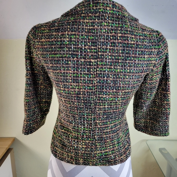 Womans Anne Taylor Loft Petites Cropped Wool Blend Blazer/Jacket Size 0 petitie - Picture 6 of 11